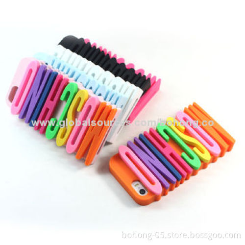 Words Silicone Phone Cases for iPhone 5S, Good Quality, Anti-scratch and Fade